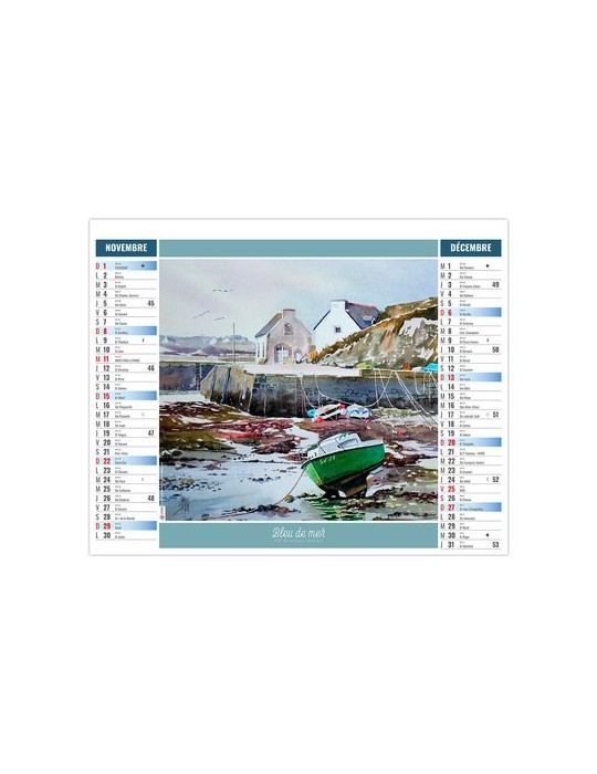 2EN1 - AQUARELLE 2026 - XXL 474 x 700 mm - MARQUAGE 1 COULEUR