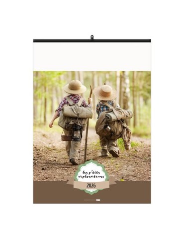 LES P'TITS EXPLORATEURS 2026 - 6 FEUILLETS - RELIURE BAGUETTE - MARQUAGE 1 COULEUR nombre de pages : 12 pages cadeau entreprise 