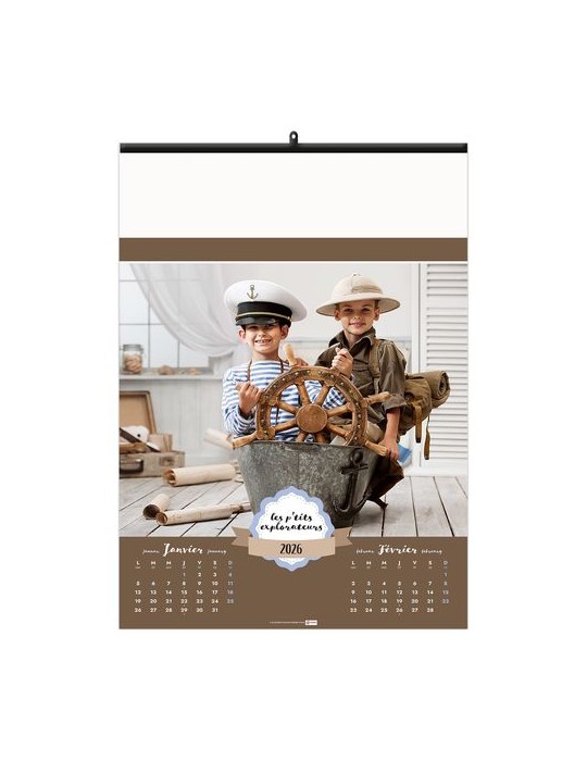LES P'TITS EXPLORATEURS 2026 - 6 FEUILLETS - RELIURE BAGUETTE - MARQUAGE 1 COULEUR