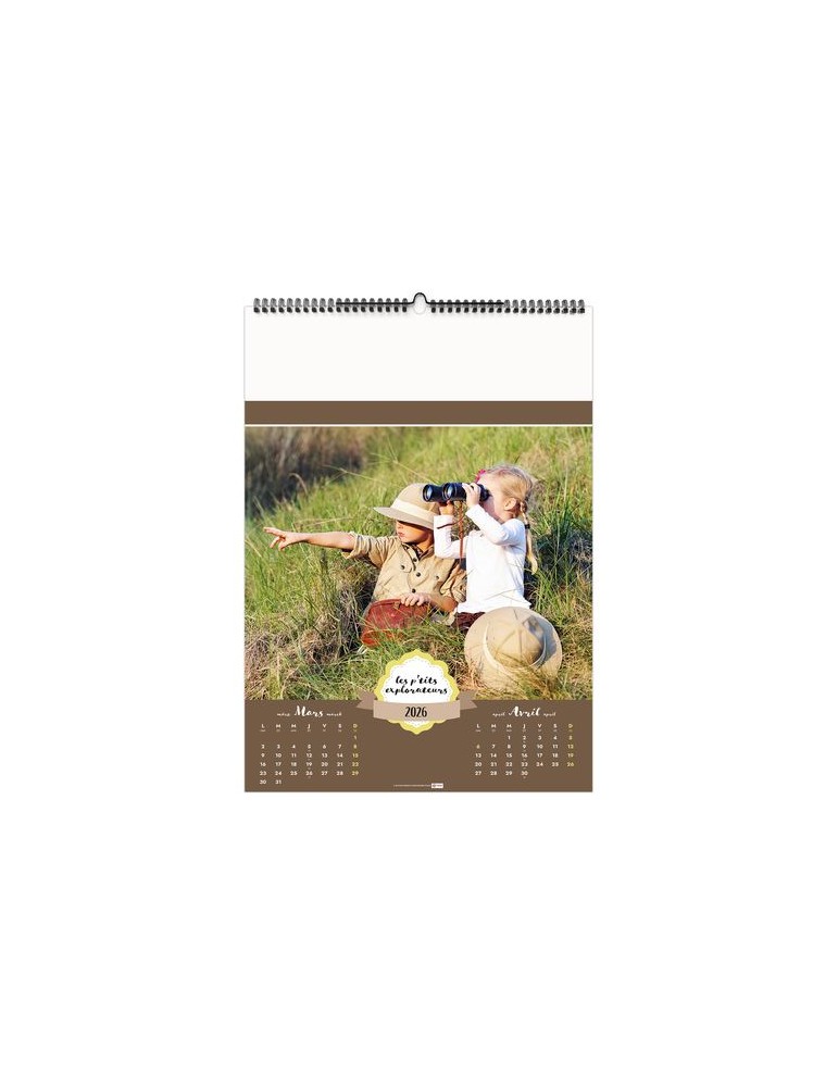 LES P'TITS EXPLORATEURS 2026 - 6 FEUILLETS - RELIURE BAGUETTE - MARQUAGE 1 COULEUR