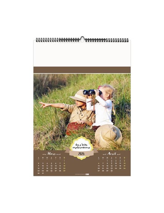 LES P'TITS EXPLORATEURS 2026 - 6 FEUILLETS - RELIURE BAGUETTE - MARQUAGE 1 COULEUR