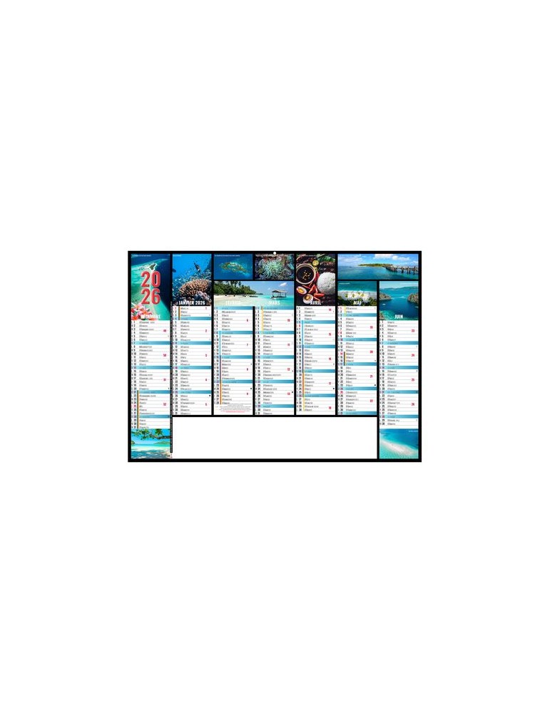 JEANNE 2026 - MIDI 430 x 335 mm - LEGER 400G - SANS MARQUAGE - 1 TROU EN TETE