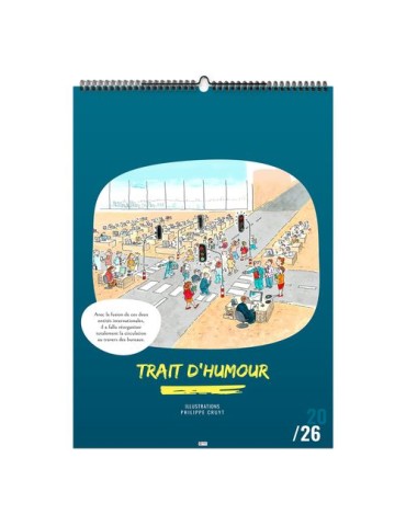 TRAIT D'HUMOUR 2026 - 6 FEUILLETS - RELIURE BAGUETTE - MARQUAGE 1 COULEUR