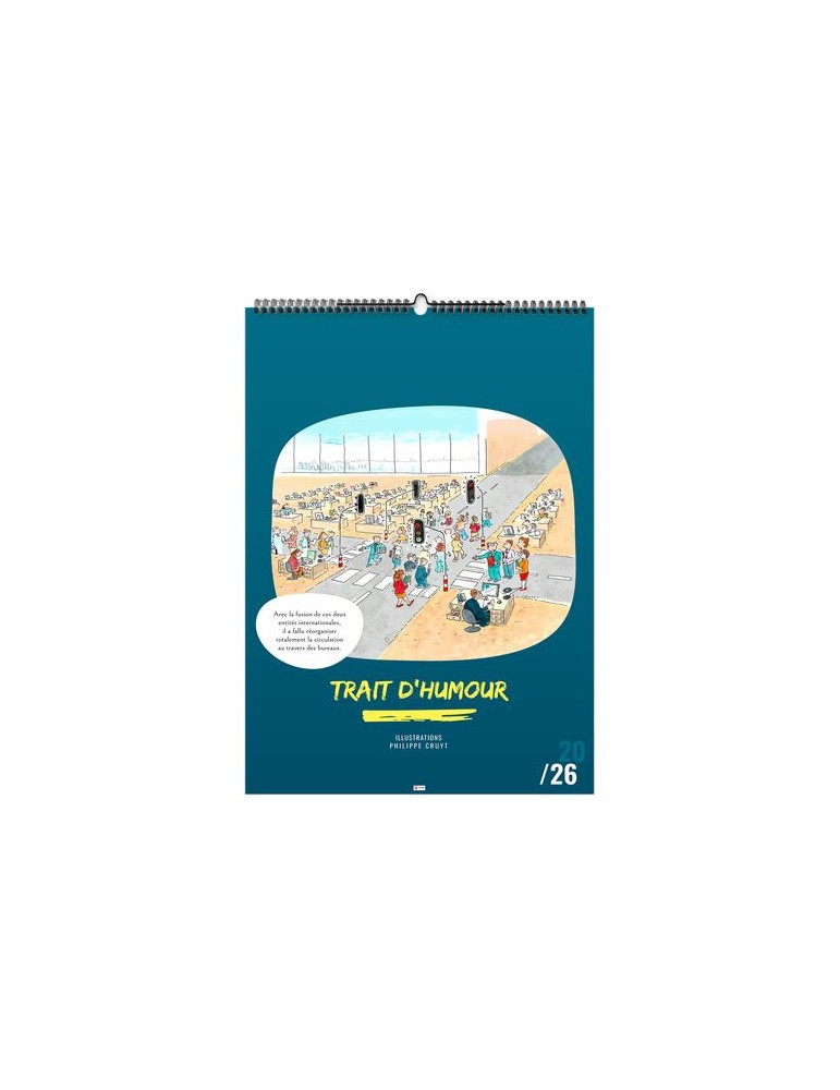 TRAIT D'HUMOUR 2026 - 6 FEUILLETS - RELIURE BAGUETTE - MARQUAGE 1 COULEUR