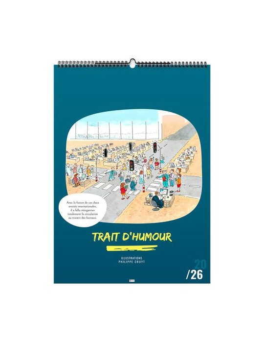 TRAIT D'HUMOUR 2026 - 6 FEUILLETS - RELIURE BAGUETTE - MARQUAGE 1 COULEUR