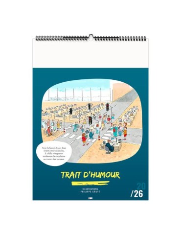 TRAIT D'HUMOUR 2026 - 6 FEUILLETS - RELIURE BAGUETTE - MARQUAGE 1 COULEUR 2