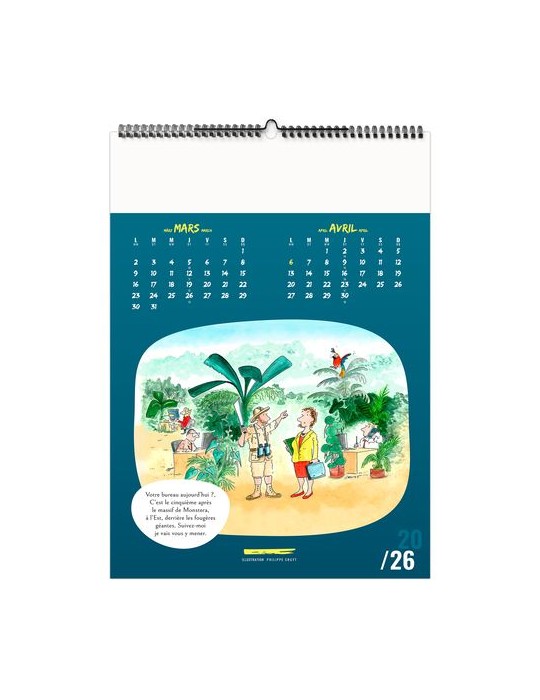 TRAIT D'HUMOUR 2026 - 6 FEUILLETS - RELIURE BAGUETTE - MARQUAGE 1 COULEUR