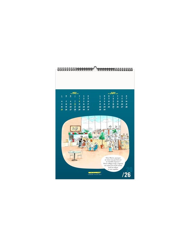 TRAIT D'HUMOUR 2026 - 6 FEUILLETS - RELIURE BAGUETTE - MARQUAGE 1 COULEUR