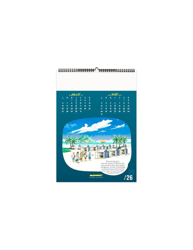 TRAIT D'HUMOUR 2026 - 6 FEUILLETS - RELIURE BAGUETTE - MARQUAGE 1 COULEUR