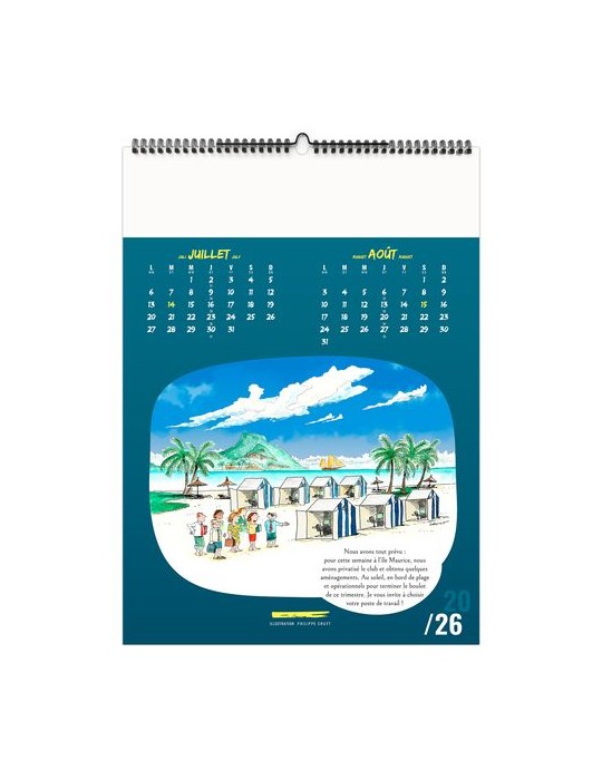 TRAIT D'HUMOUR 2026 - 6 FEUILLETS - RELIURE BAGUETTE - MARQUAGE 1 COULEUR