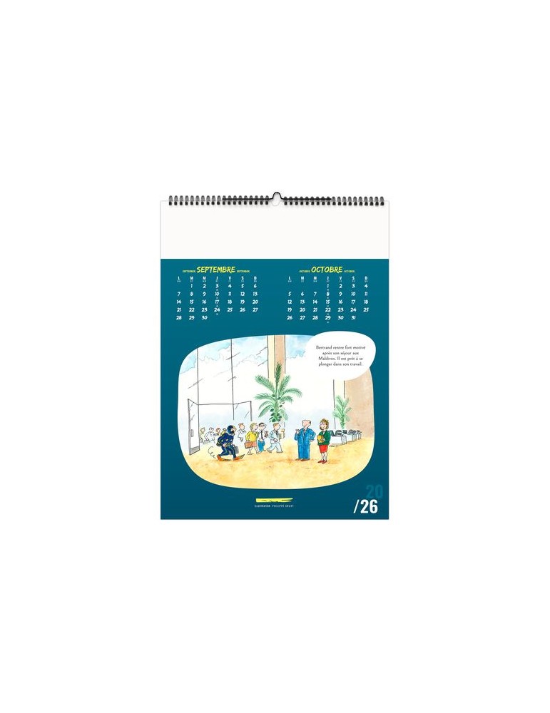 TRAIT D'HUMOUR 2026 - 6 FEUILLETS - RELIURE BAGUETTE - MARQUAGE 1 COULEUR