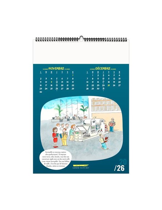 TRAIT D'HUMOUR 2026 - 6 FEUILLETS - RELIURE BAGUETTE - MARQUAGE 1 COULEUR