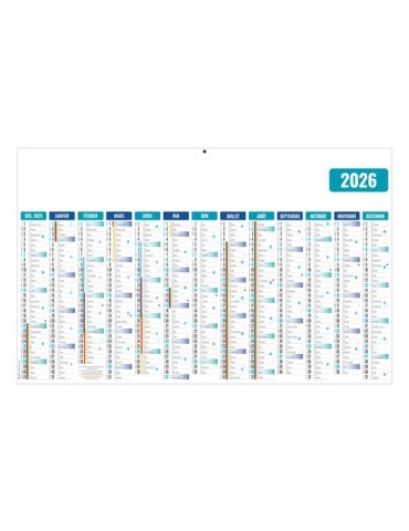 ECOMAX BLEU 2026 RECTO SEUL - MAXI LEGER SOUPLE - 650x405MM - SANS MARQUAGE - 1 TROU EN TETE