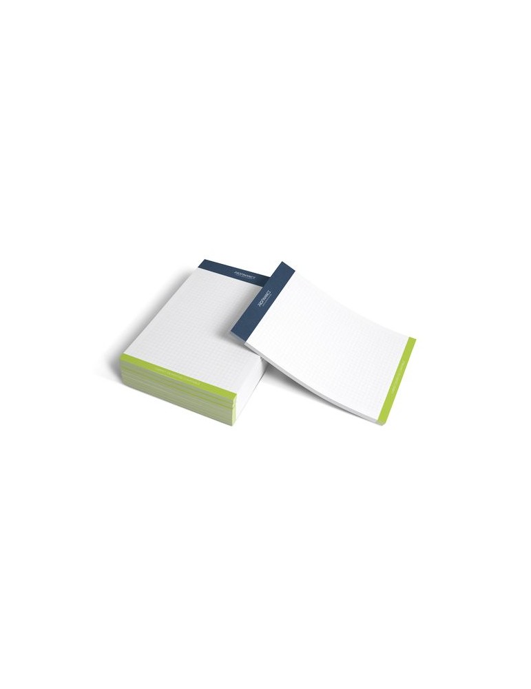 BLOC-NOTE ENCOLLE - MAXI 210 x 297 mm - 100 FEUILLES 80g OFFSET JAUNE PASTEL - IMPRESSION RECTO QUADRI