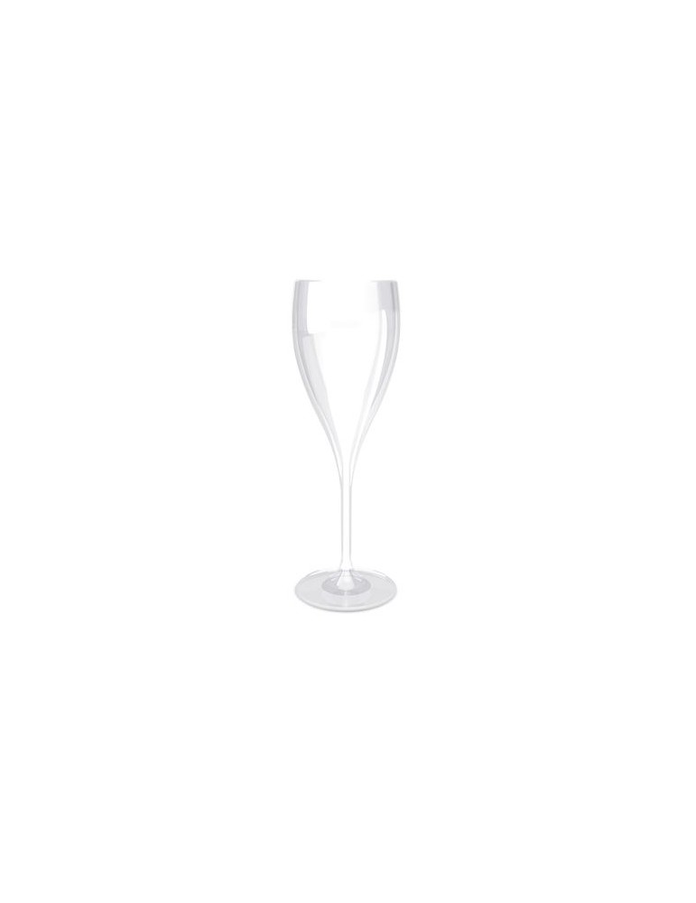 FLUTE CHAMPAGNE EN PLASTIQUE REUTILISABLE (SAN) 16 cI RAS BORD