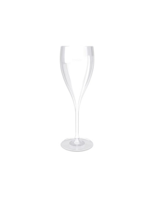 FLUTE CHAMPAGNE EN PLASTIQUE REUTILISABLE (SAN) 16 cI RAS BORD