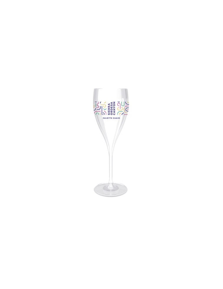 FLUTE CHAMPAGNE EN PLASTIQUE REUTILISABLE (SAN) 16 cI RAS BORD