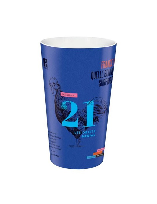 GOBELET PLASTIQUE REUTILISABLE 60 cl  RAS BORD (IML)