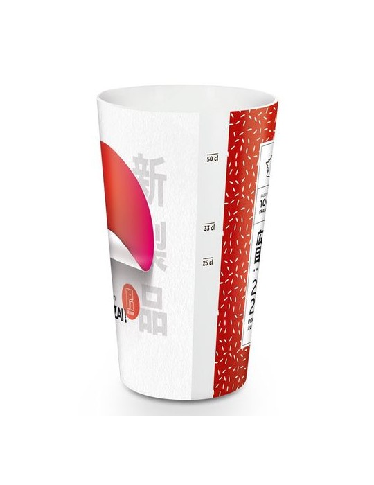 GOBELET PLASTIQUE REUTILISABLE 60 cl  RAS BORD (IML)