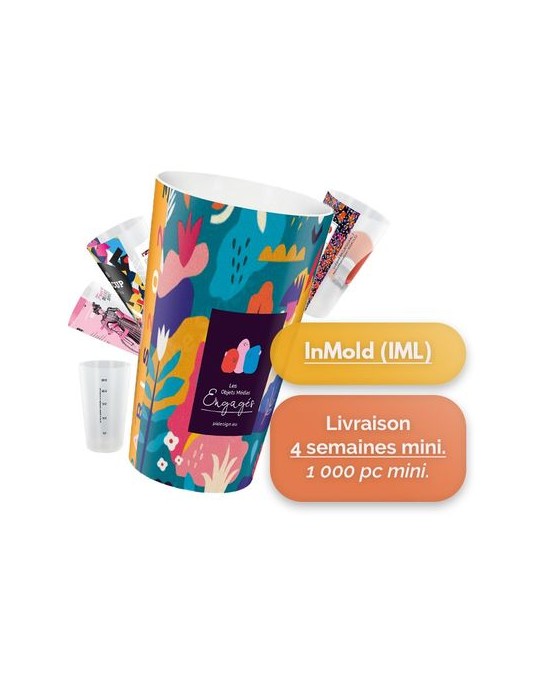 GOBELET PLASTIQUE REUTILISABLE 30 cl RAS BORD (IML)