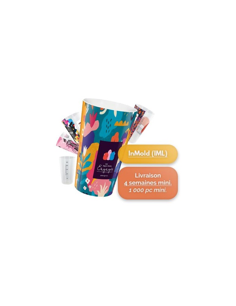GOBELET PLASTIQUE REUTILISABLE 30 cl RAS BORD (IML)