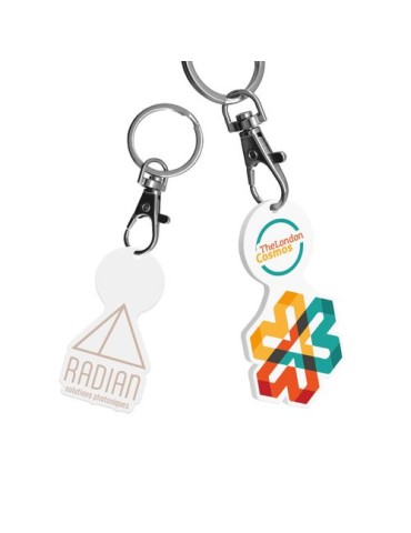 PORTE-CLE MOUSQUETON AVEC JETON PERSONNALISABLE