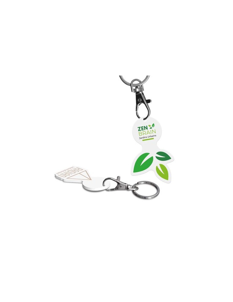 PORTE-CLE MOUSQUETON AVEC JETON PERSONNALISABLE