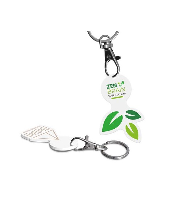 PORTE-CLE MOUSQUETON AVEC JETON PERSONNALISABLE