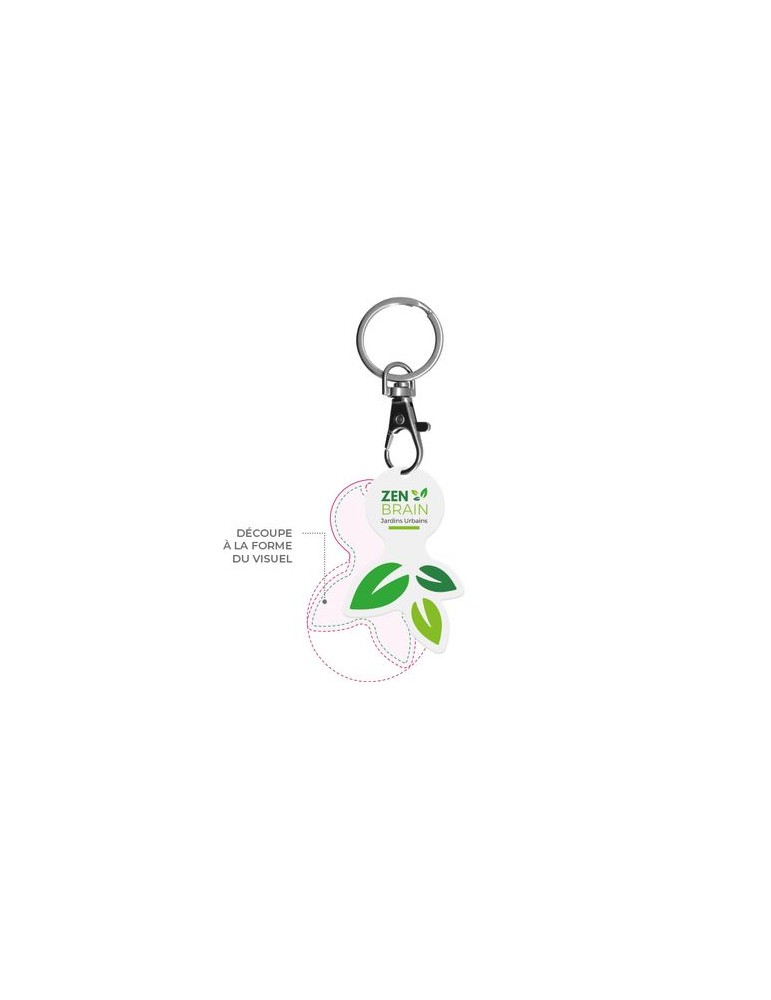 PORTE-CLE MOUSQUETON AVEC JETON PERSONNALISABLE