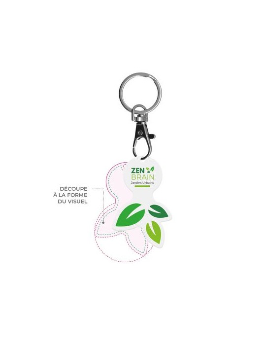 PORTE-CLE MOUSQUETON AVEC JETON PERSONNALISABLE