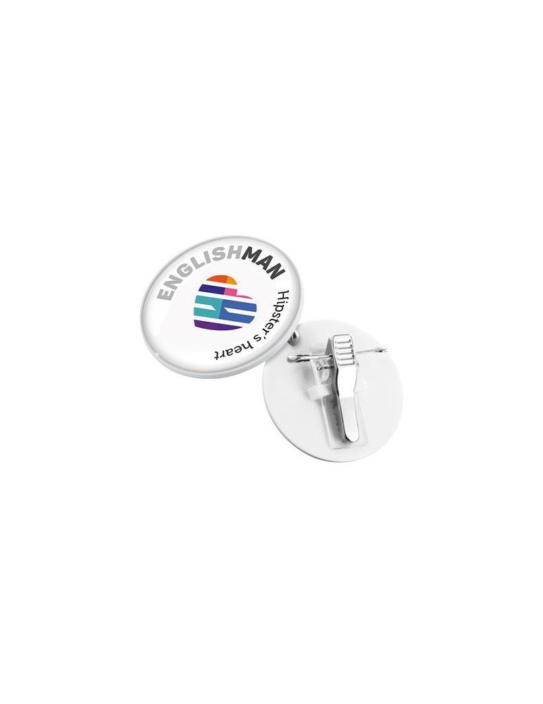 BADGE PLASTIQUE (PS) AVEC PINCE-EPINGLE POUR QUADRIDOME