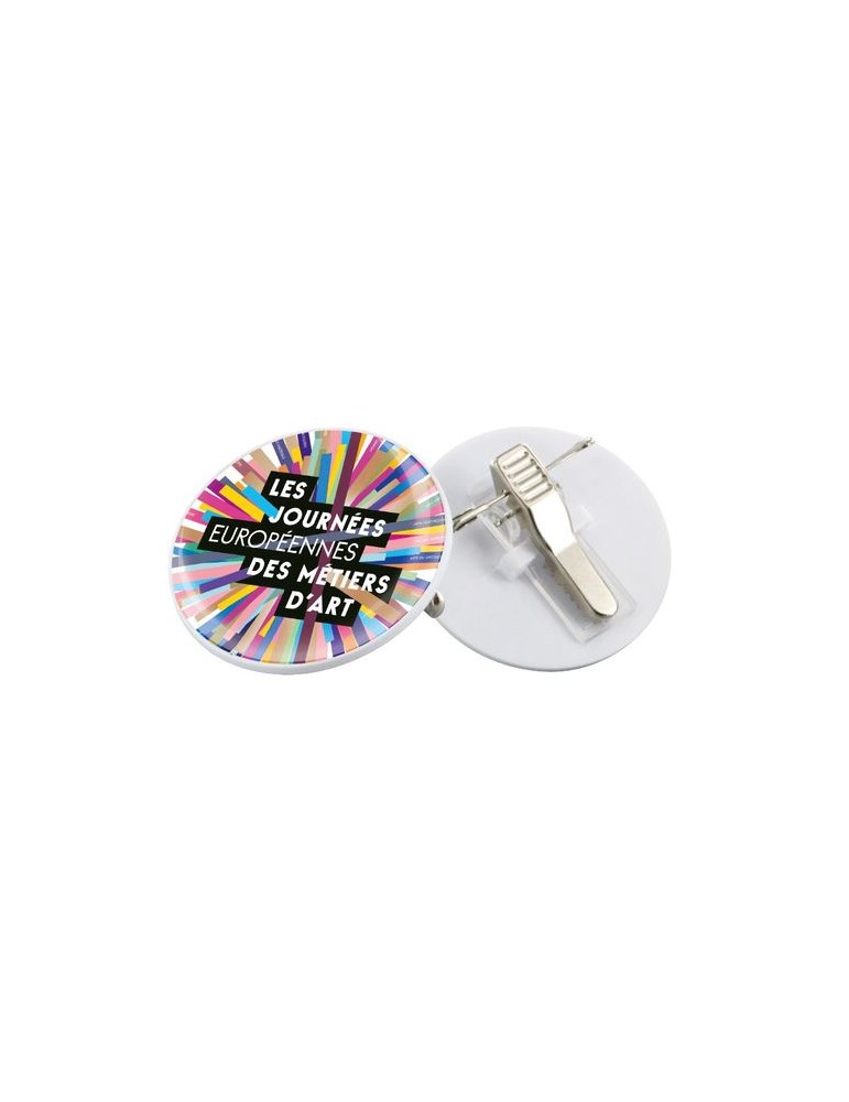 BADGE PLASTIQUE (PS) AVEC PINCE-EPINGLE POUR QUADRIDOME