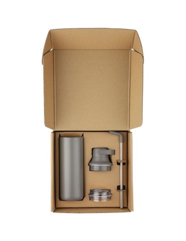 Gourde double paroi de 500 ml en acier inoxydable Omari Matières : acier inoxydable Couleurs : gun livraison express 24h 48h