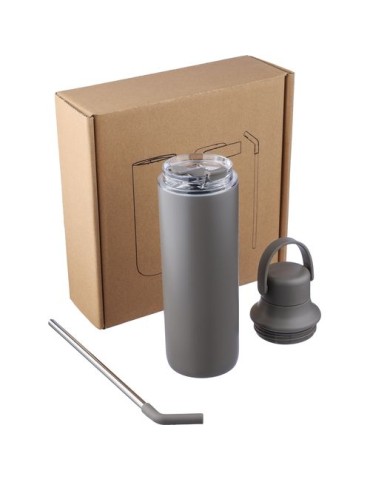 Gourde double paroi de 500 ml en acier inoxydable Omari Matières : acier inoxydable Couleurs : gun impression haute définition