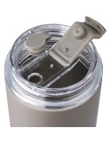 Gourde double paroi de 500 ml en acier inoxydable Omari Matières : acier inoxydable Couleurs : noir marquage couleur éclatante