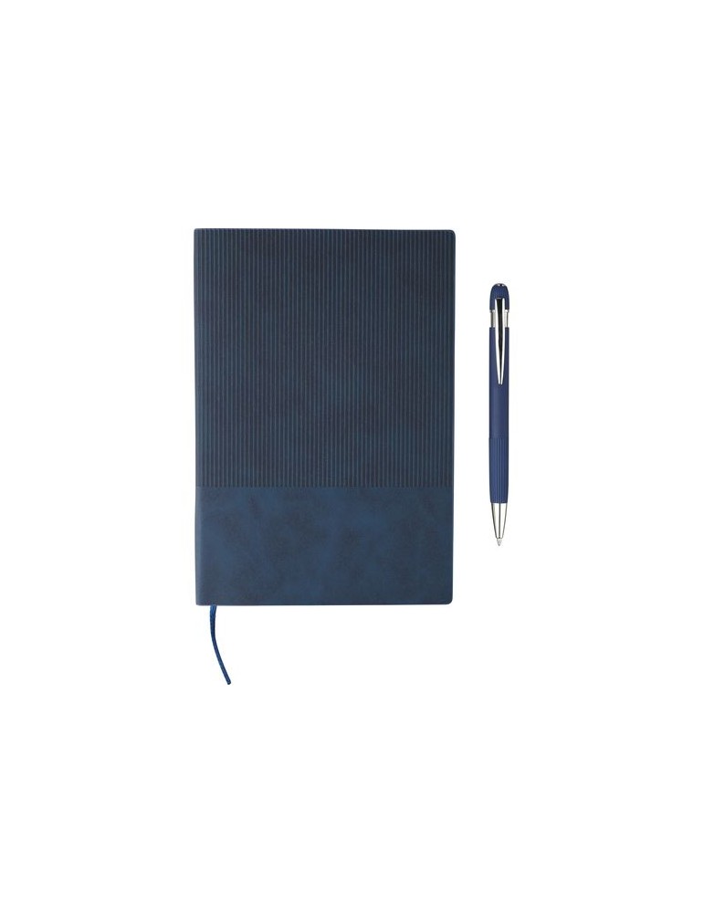 Ensemble carnet A5 et stylo à bille en PU recyclé Tarek