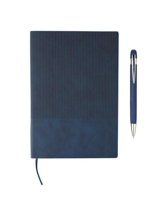 Ensemble carnet A5 et stylo à bille en PU recyclé Tarek