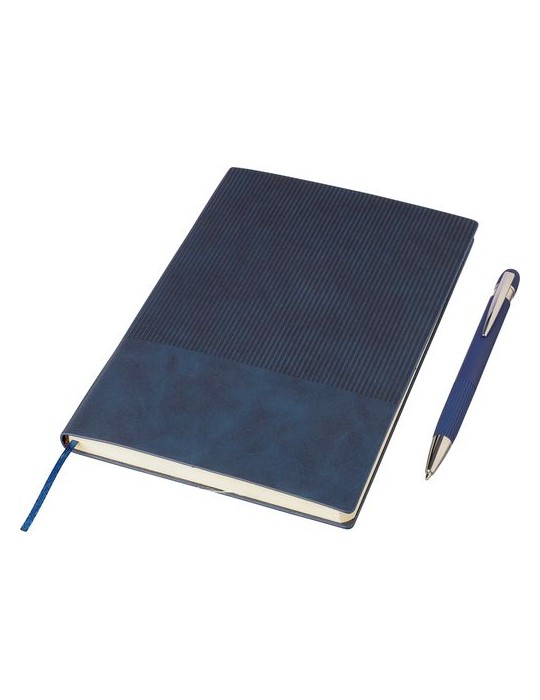 Ensemble carnet A5 et stylo à bille en PU recyclé Tarek