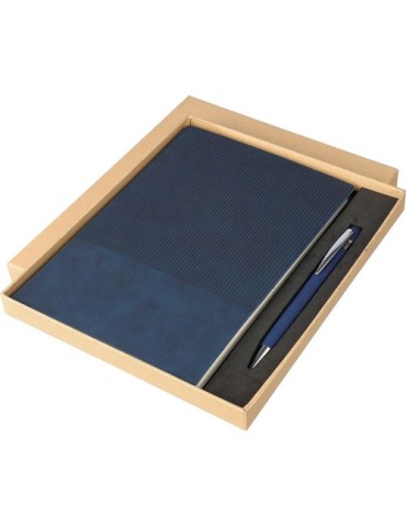 Ensemble carnet A5 et stylo à bille en PU recyclé Tarek Matières : aluminium Couleurs : gris accessoire événementiel unique