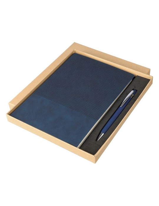 Ensemble carnet A5 et stylo à bille en PU recyclé Tarek