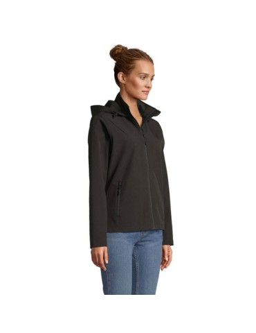RACE HOODED WOMEN VESTE Taille textile : S Couleurs : noir objet promotionnel éco-responsable