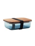 VITRIO LUNCH Lunch box en verre 800ml Matières : verre Couleurs : bleu transparent personnalisable avec votre logo