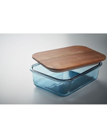 VITRIO LUNCH Lunch box en verre 800ml Matières : verre Couleurs : bleu transparent goodies publicitaire événementiel