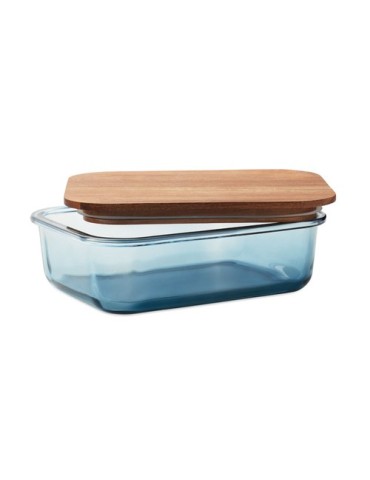 VITRIO LUNCH Lunch box en verre 800ml Matières : verre Couleurs : bleu transparent marquage laser ultra précis