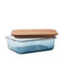 VITRIO LUNCH Lunch box en verre 800ml Matières : verre Couleurs : bleu transparent marquage laser ultra précis