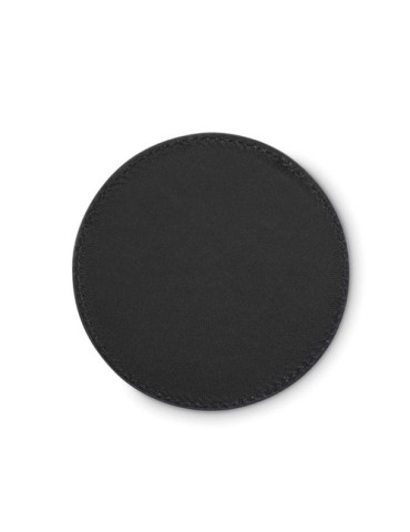 POSA Sous-verre rond en PU Couleurs : noir objet promotionnel éco-responsable