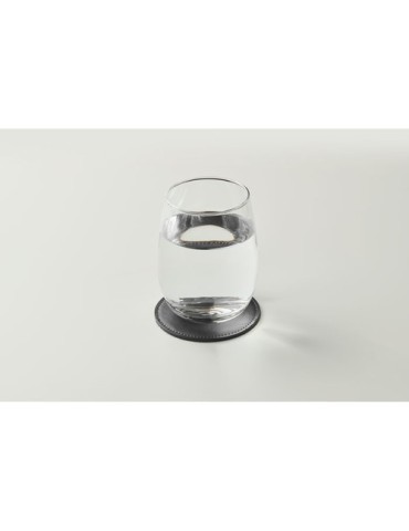 POSA Sous-verre rond en PU Couleurs : noir accessoire événementiel unique