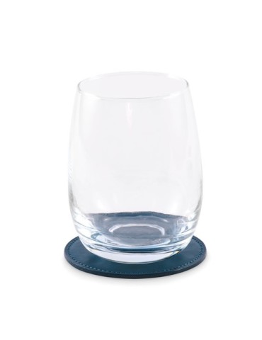 POSA Sous-verre rond en PU Couleurs : bleu marine goodies personnalisé en stock