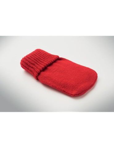 WARMMUFF Chaufferette polyester tricot Matières : PET Couleurs : rouge impression logo haute qualité