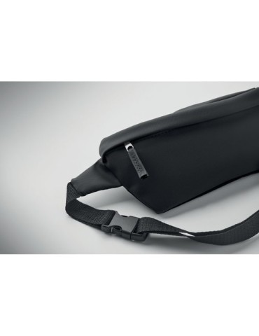 BANGKOK WAIST Sac banane en 600D RPET Couleurs : noir marquage couleur éclatante